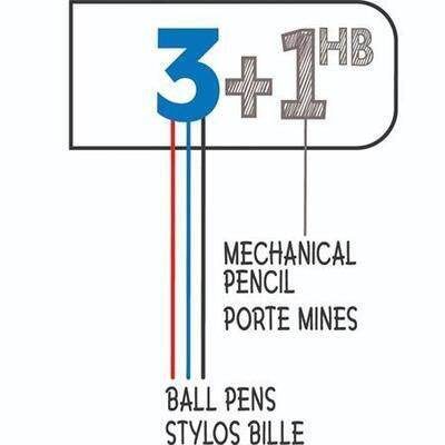 Kuličkové pero a mechanická tužka 2v1 + grafitová tuha "4 Colours", blistr, BIC 942103 - 3