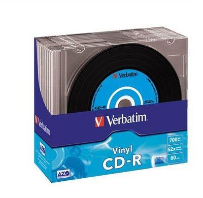 CD-R 700MB, 80min., 52x, Vinyl, DLP Crystal AZO, Verbatim, slim box - 4