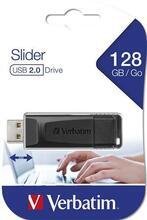 Pendrive "Slider", černá, 128GB, USB 2.0, VERBATIM