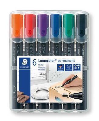 Permanentní popisovač "Lumocolor 352", sada, 6 barev, 2 mm, kuželový hrot, STAEDTLER 352 WP6 - 4