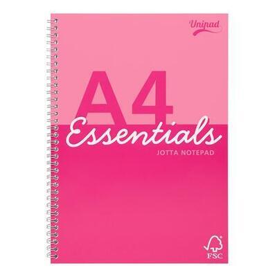 Spirálový sešit "Unipad Essentials Jotta", mix vzorů, A4, linkovaný, 80 listů, PUKKA PAD ESS-JOTA4AS - 4