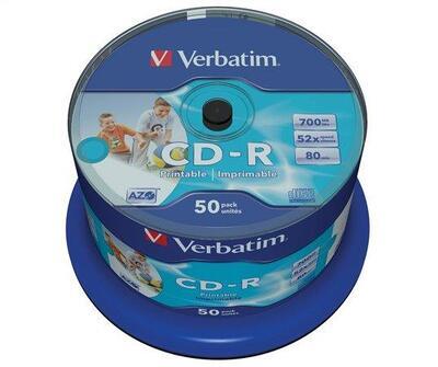 CD-R 700MB, 80min., 52x, Printable, no-ID, Verbatim, 50-cake - 4