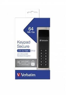 USB flash disk "Keypad Secure", USB 3.0, 64GB, šifrovaný heslem, 160/140Mb/s, VERBATIM - 4