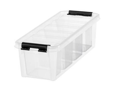 Úložný box "Classic 4", průhledný, plast, černé úchytky, 4 přihrádky, SMARTSTORE 3458710 - 4