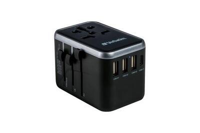 Cestovní adaptér "UTA-04", univerzální, USB-A (QC 3.0) / USB-C (PD61W) 2x USB, VERBATIM 49546 - 4