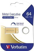 USB flash disk "Executive Metal", zlatá, 64GB, USB 3.0,  VERBATIM