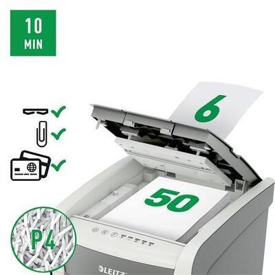 Skartovačka "IQ AutoFeed SmalOffice 50 P4 Pro", 50 listů, křížový řez, LEITZ, 80350000 - 5