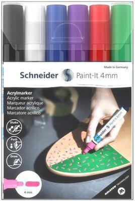 120295 Akrylové popisovače "Paint-It 320", sada 6 barev, 4 mm, SCHNEIDER - 5