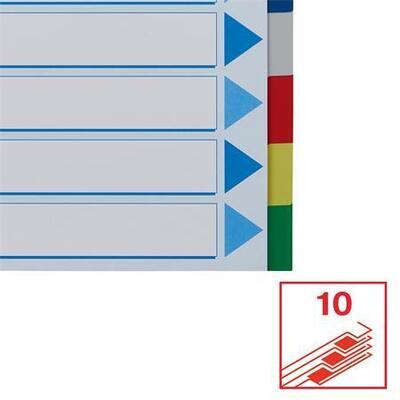 Barevné rozlišovače, mix barev, A4, plast, 10 dílů, ESSELTE - 5