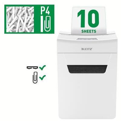 Skartovačka "IQ Protect 10X", 10 listů, křížový řez, LEITZ, 80920000 - 6