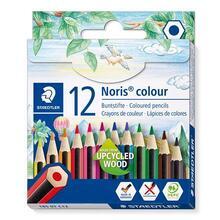 Barevné pastelky "Noris Colour 185", 12 různých barev, šestihranné, krátké, STAEDTLER 185 01 C12