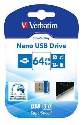 64GB USB Flash 3.0, 80/25 MB/sec, VERBATIM "NANO STORE ´N´ STAY" - 6