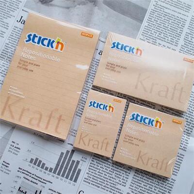 Samolepicí bloček "Kraft Notes", hnědá barva, 76x127 mm, 100 listů, STICK N 21640 - 7