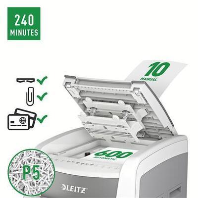 Skartovačka "IQ AutoFeed SmalOffice 600 P5 Pro", 600 listů, mikro řez, LEITZ, 80180000 - 8