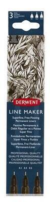 Linery "Line Marker", sada 3 ks, 0,1/ 0,3/0,5 mm, DERWENT 2305560  - 8